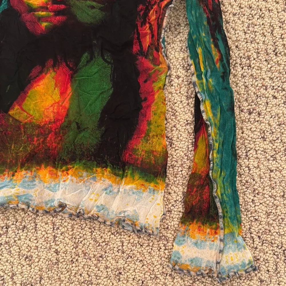 Jean Paul Gaultier Vintage Colorful Women's Top with Artistic Face Print - Picture 5 of 7